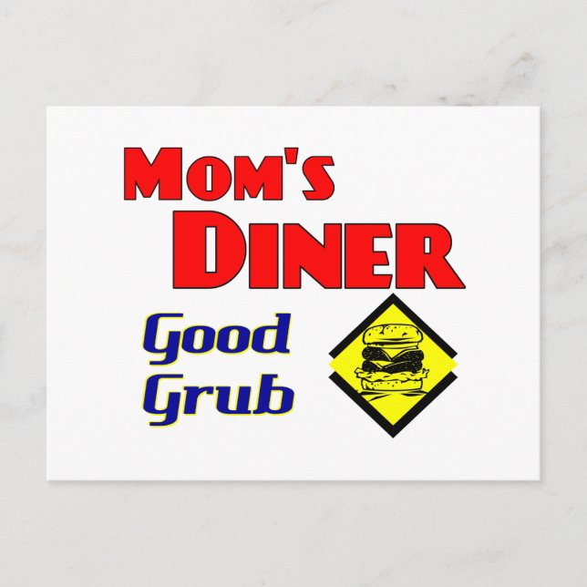 Mum's Diner Good Grub Retro Restaurant Postcard (Front)