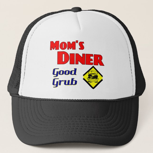 Mum's Diner Good Grub Retro Restaurant Trucker Hat (Front)