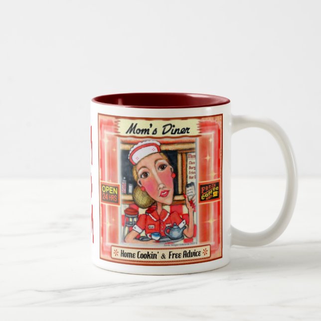 Mum's Diner Retro Kitchen Art Design Mug (Right)