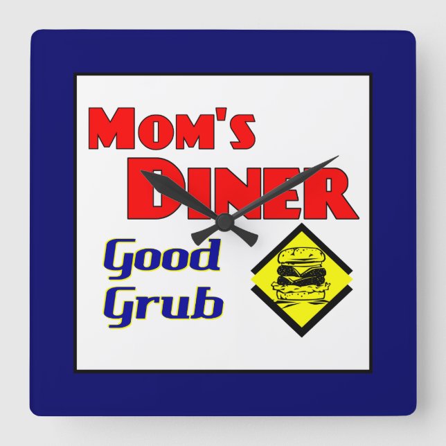 Mum's Diner Retro Kitchen Wall Clock (Front)