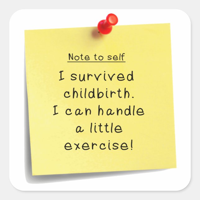Mum's Exercise New Year Resolution Sticker (Front)