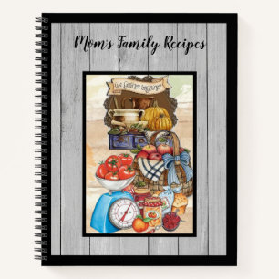 Mum's Family Recipes - Country Kitchen Scene Notebook