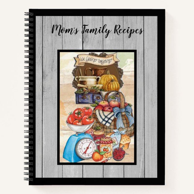 Mum's Family Recipes - Country Kitchen Scene Notebook (Front)