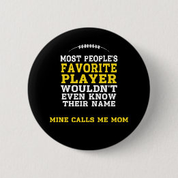 Mum's Favourite Football Player Black & Gold 6 Cm Round Badge