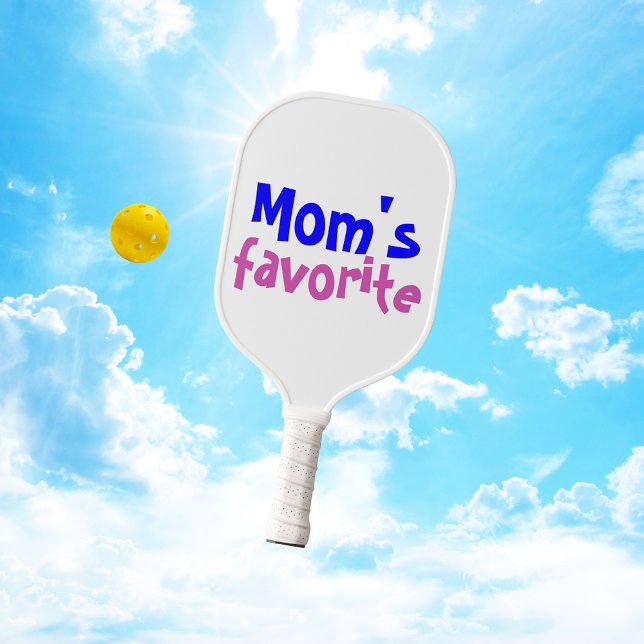 "Mum's favourite" Funny Quote With Blue Pink Text Pickleball Paddle (Creator Uploaded)