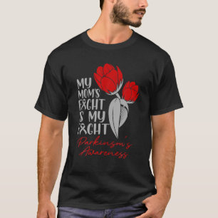 Mum's Fight My Fight Parkinson's Red Tulip T-Shirt