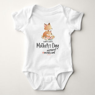 Mum's First Mother's Day Baby Bodysuit With Name