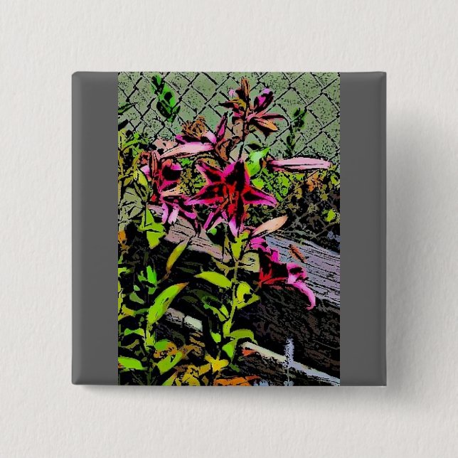 Mum's Flowers 15 Cm Square Badge (Front)