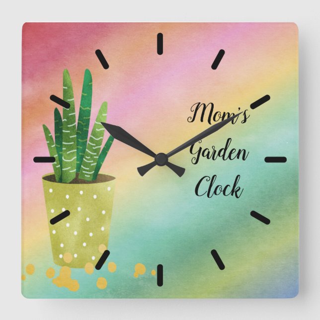 Mum's Garden Clock with Potted Plant (Front)