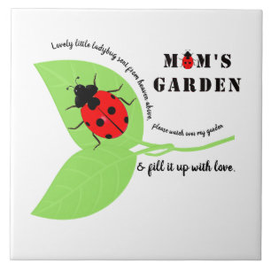 Mum's Garden Ladybug Large Ceramic Tile