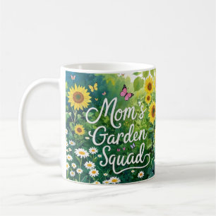 Mum's Garden Squad_Sunflowers Daises Butterflies Coffee Mug