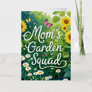 Mum's Garden Squad_Sunflowers Daises Butterflies Foil Greeting Card