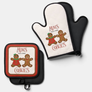Mum's Gingerbread Cookies Oven Mitt & Pot Holder Set
