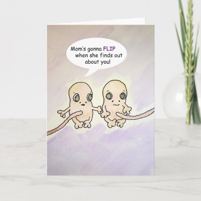 "Mum's Gonna Flip" Foetus Humour Card (Front)