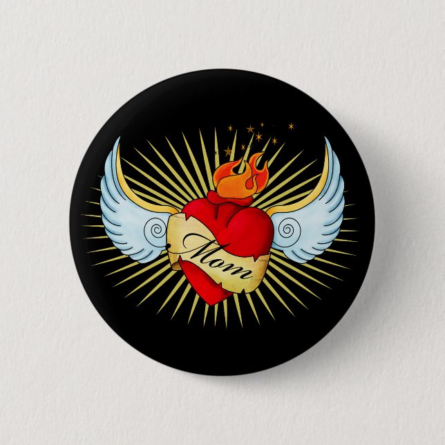 Mum's Heart 6 Cm Round Badge (Front)