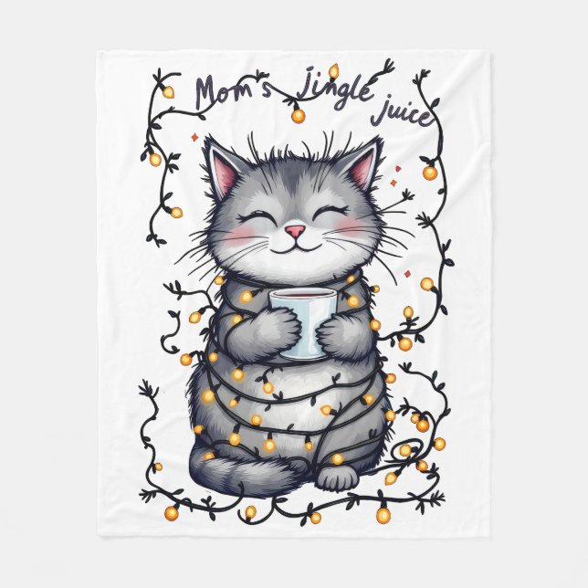 Mum's Jingle Juice  Fleece Blanket (Front)