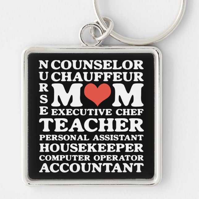 Mum's Jobs Premium square Keychain (Front)