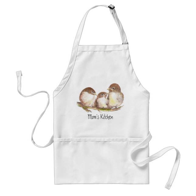 Mum's Kitchen ,Cute Family of Birds, Standard Apron (Front)