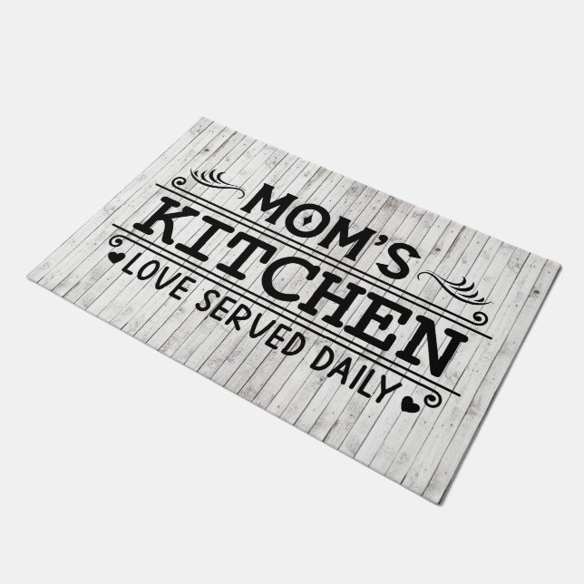Mum's Kitchen loved word art  Doormat (Angled)