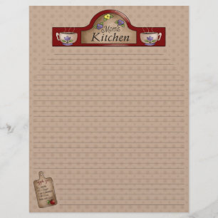 Mum's Kitchen Recipe Pages (Lined)