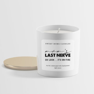 Mum's Last Nerve Candle Label Square Sticker