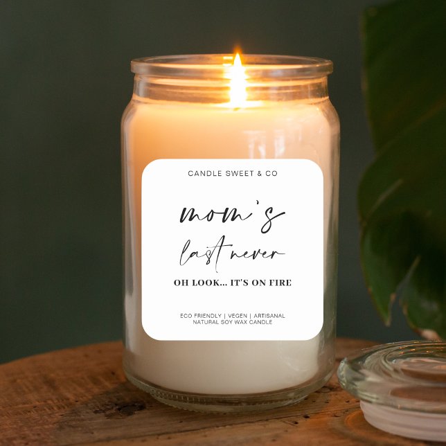 Mum's Last Nerve Candle Label Square Sticker (Creator Uploaded)