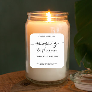 Mum's Last Nerve Candle Label Square Sticker