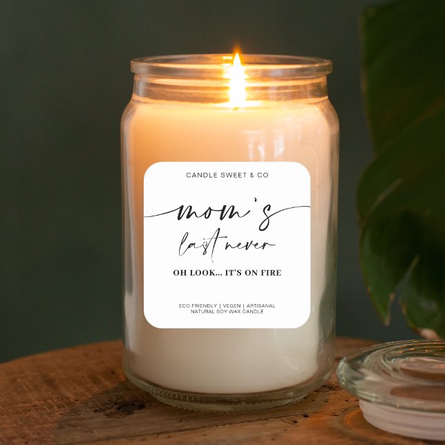 Mum's Last Nerve Candle Label Square Sticker (Creator Uploaded)