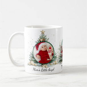 Mum's Little Angel 3 Photo with Ornaments Trees Coffee Mug