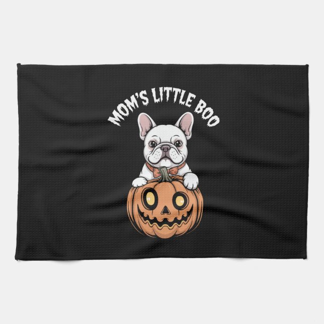 Mum's Little Boo French Bulldog Hallowen Tea Towel (Horizontal)