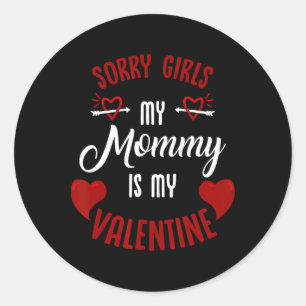 Mum's Little Valentine Sweetheart Family Love Funn Classic Round Sticker