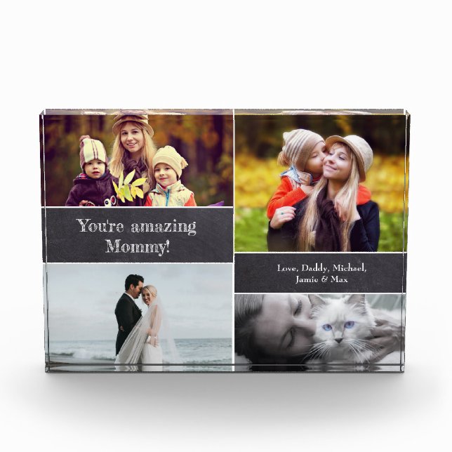 Mum's Love Block: Personalised Acrylic Photo Block (Front)