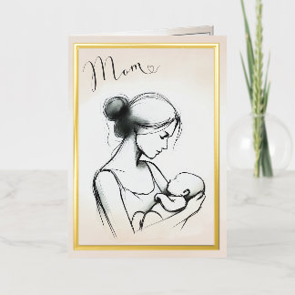 Mum's Love Sketch with Child - Mother's Day Card