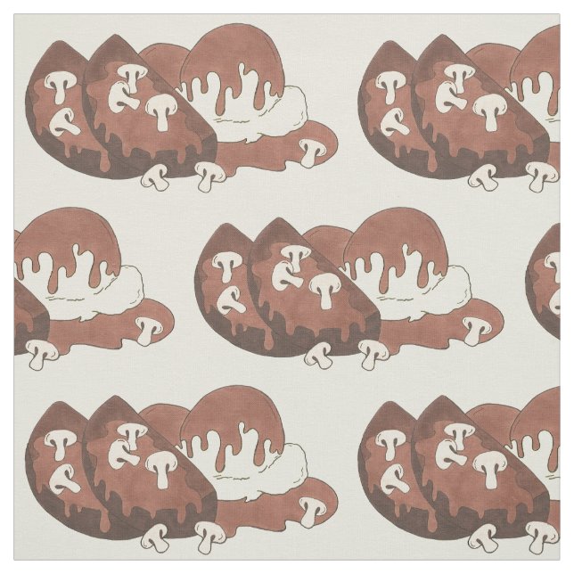 Mum's Meatloaf Diner Food Gravy Mashed Potatoes Fabric (Swatch)