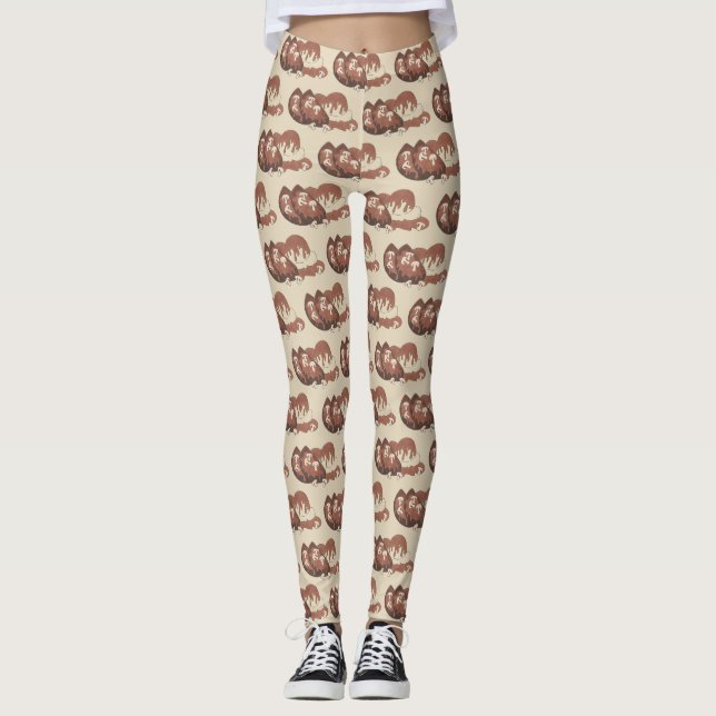 Mum's Meatloaf Diner Food Gravy Mashed Potatoes Leggings (Front)