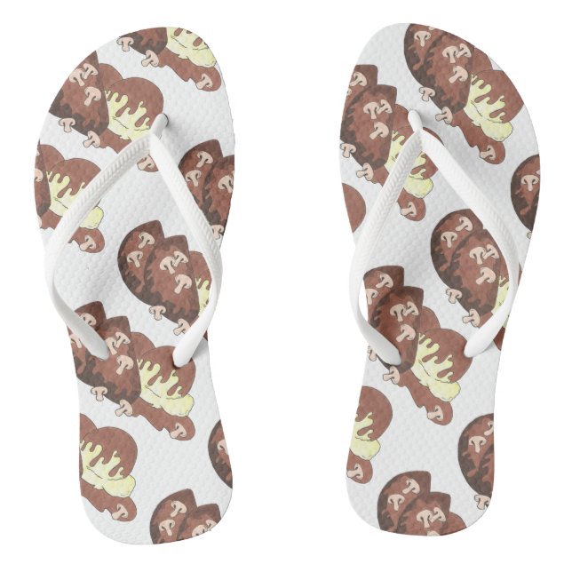 Mum's Meatloaf Diner Food Gravy Mashed Potatoes Thongs (Footbed)