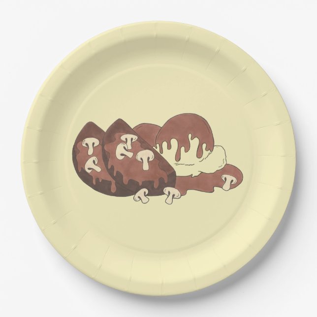 Mum's Meatloaf Home Cooking Mashed Potatoes Gravy Paper Plate (Front)