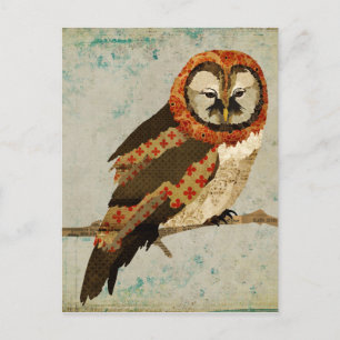 Mums Owl Blue Postcard