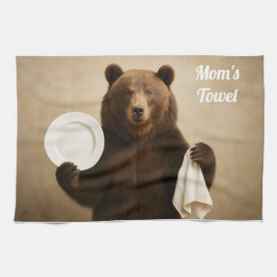 Mum's Personalised Bear Kitchen Towel