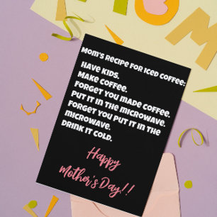Mum's Recipe For Iced Coffee Funny Mother's Day Holiday Card