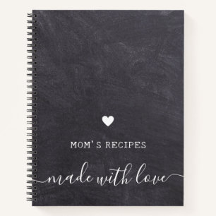  Mum's Recipes Made With Love Rustic Chalkboard  Notebook