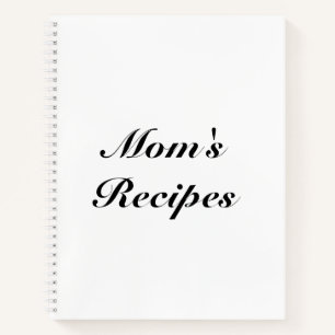 Mum's Recipes, Mother's day Birthday gift custom  Notebook