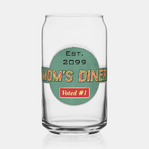 Mum's Retro Diner Drinkware Can Glass