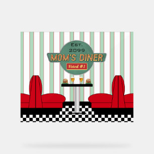 Mum's Retro Diner with Burgers & Beer Acrylic Sign