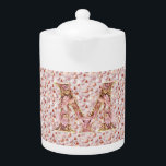Mum's Rose Gold Hearts Always Porcelain Teapot<br><div class="desc">Mum's Rose Gold Hearts Always Porcelain Teapot</div>