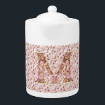 Mum's Rose Gold Hearts Always Porcelain Teapot<br><div class="desc">Mum's Rose Gold Hearts Always Porcelain Teapot</div>
