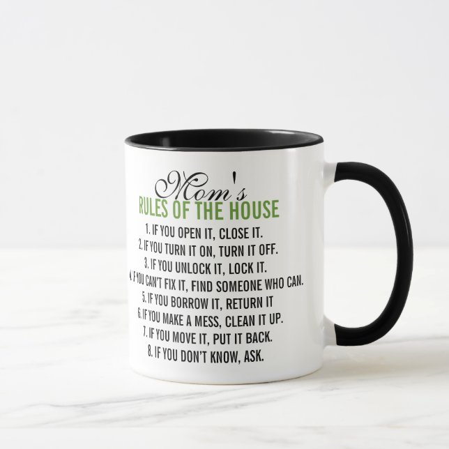 Mum's Rules of the House Mug (Right)