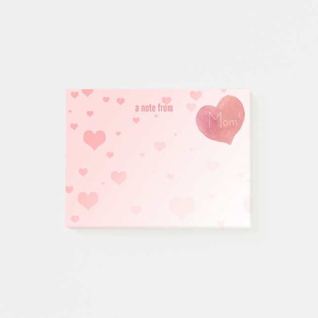Mum's Signature Heart Post-it Notes (Front)