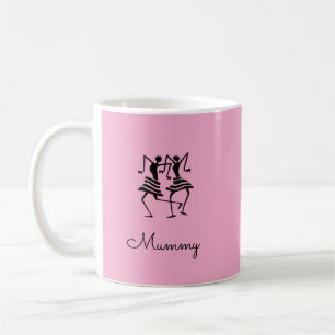 Mum's Silhouette Celebration Dancers Pink Coffee Mug
