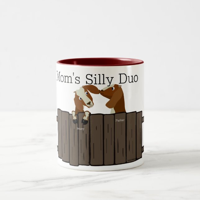 Mum's Silly Duo 2 Goats Two-Tone Coffee Mug (Center)